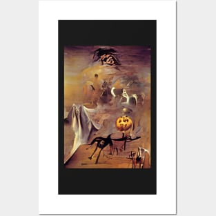 HALLOWEEN GHOSTS AND SPIDERS Posters and Art